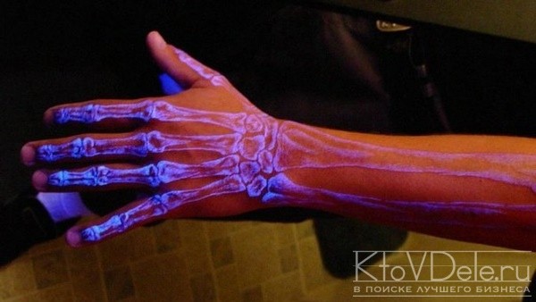 Татуировка на руке в виде скелета